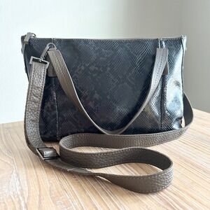 Hammitt Addie Medium Olivine Snakeskin Embossed Leather Tote Crossbody Bag